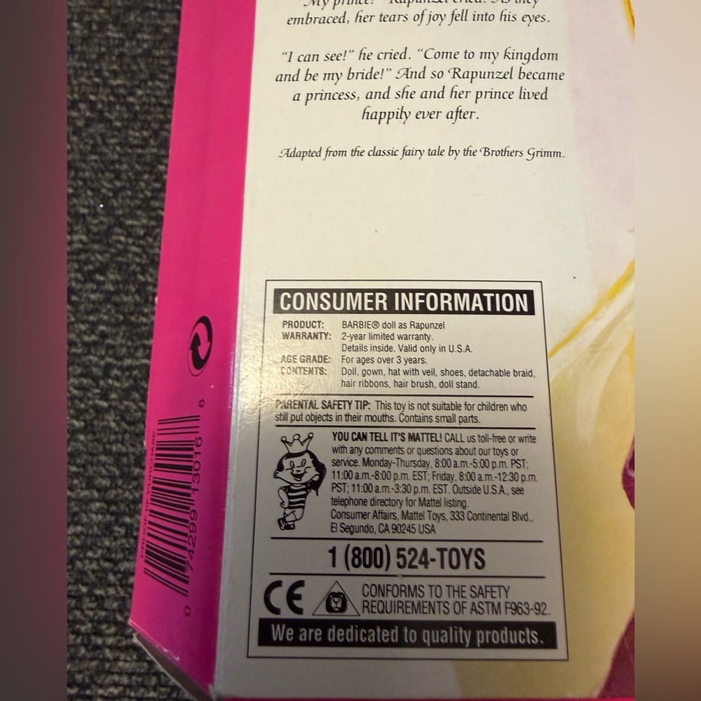 Mattel Barbie Rapunzel Collector Doll - Picture 3 of 3